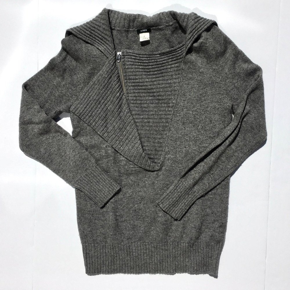 J Crew Wool Cashmere Zipper Sweater sz S